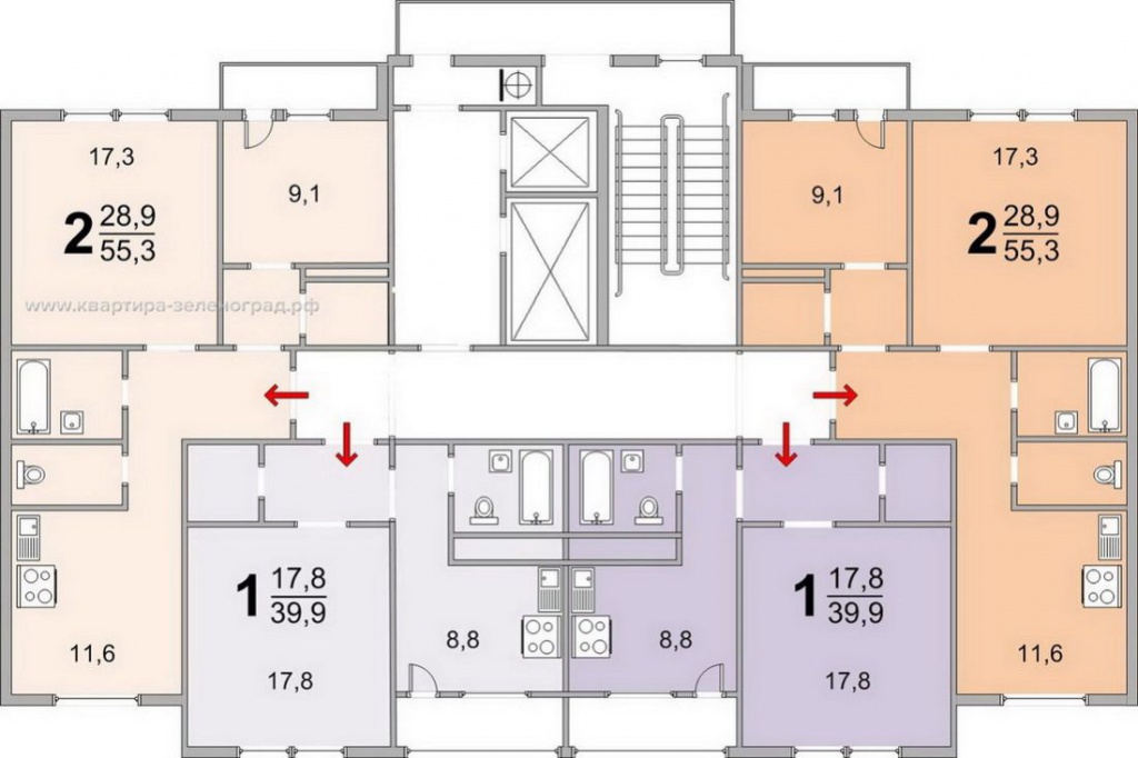 Поэтажный план дома серии ГМС-1